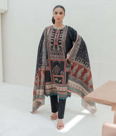Shirt Shalwar Dupatta - Black - Khaddar Suit - 0727
